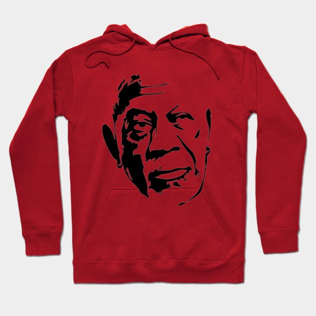 Morgan Freeman Stencil Artwork Hoodie by MarkRame